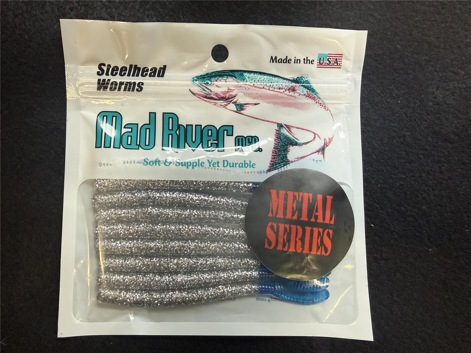 Metal Series Worms: Silver/Blue