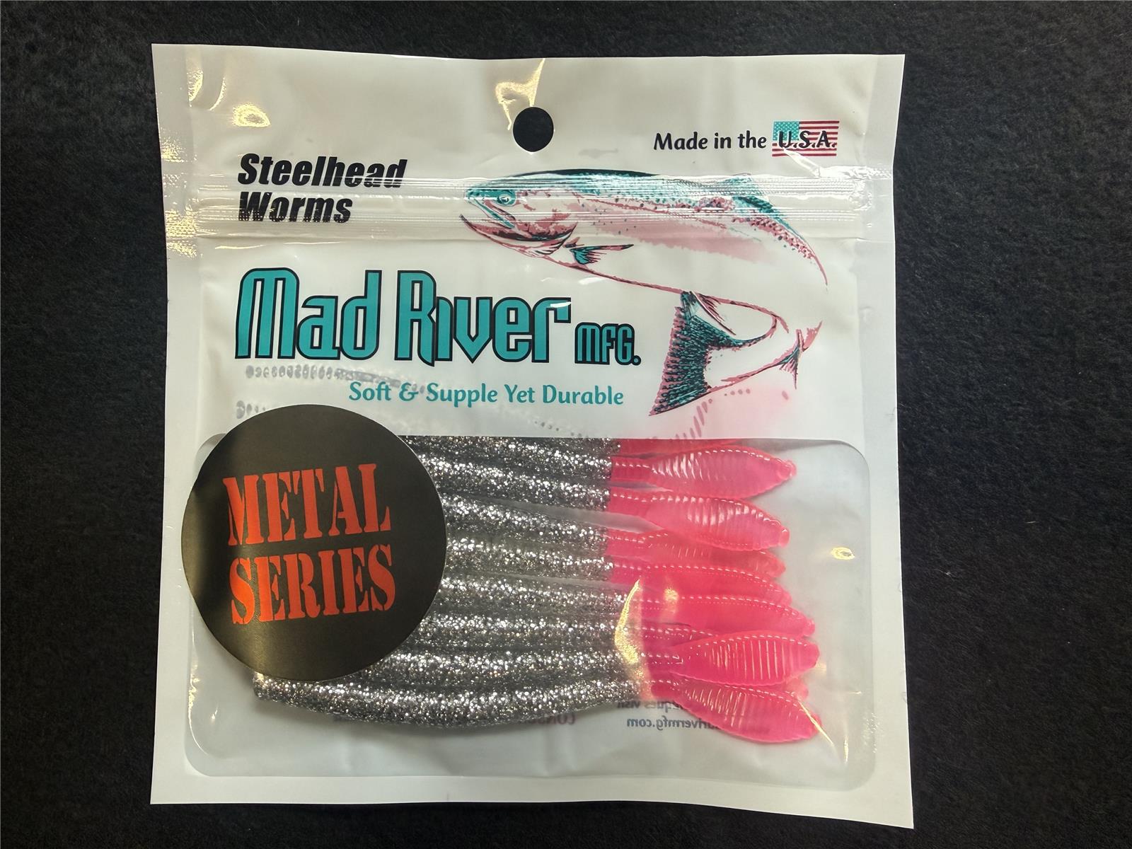 Metal Series Worms: Silver/Pink