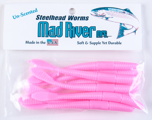 Unscented Steelhead Worms: Bubble Gum