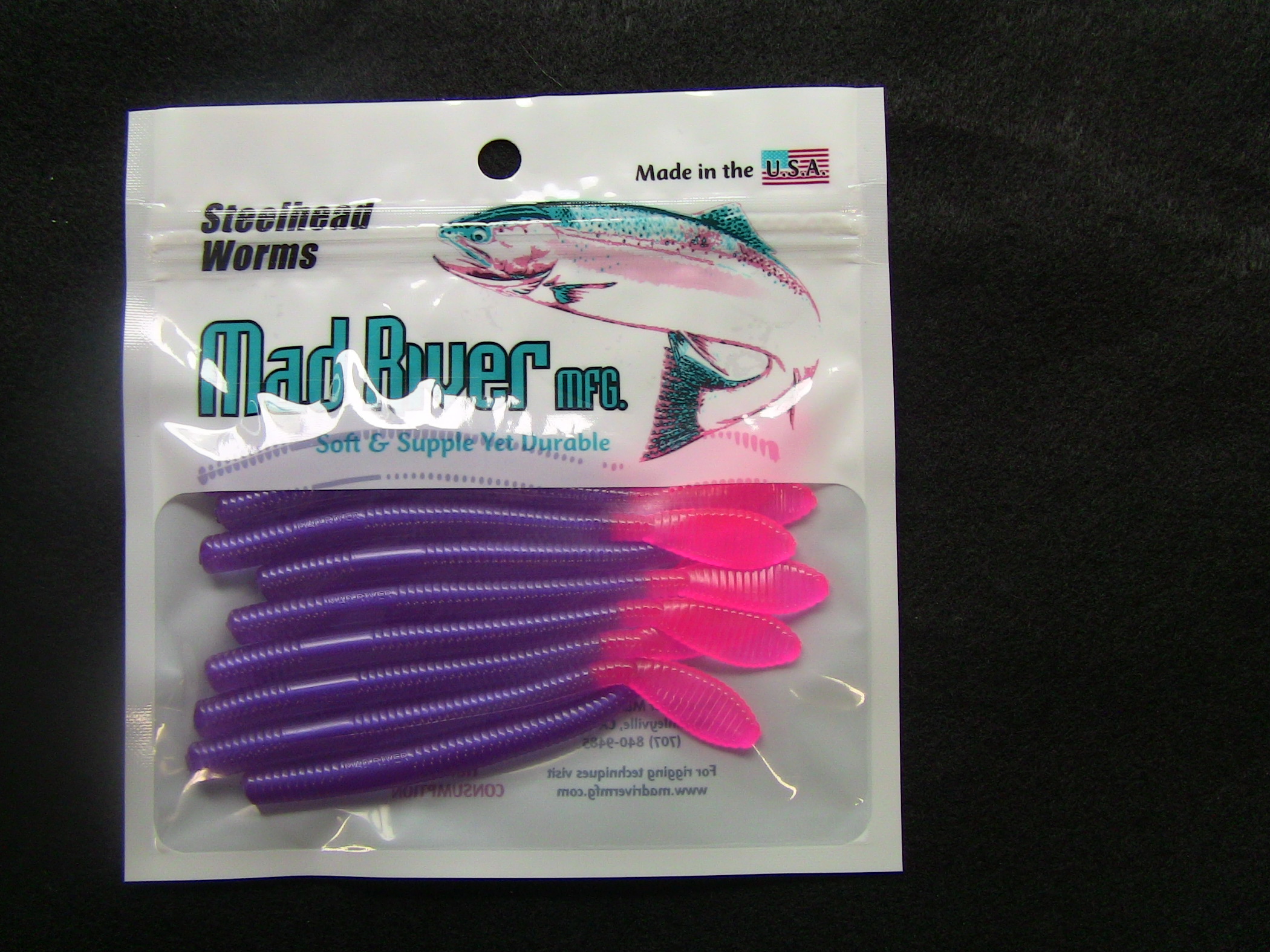 Steelhead Worms: Purple/Pink Tail