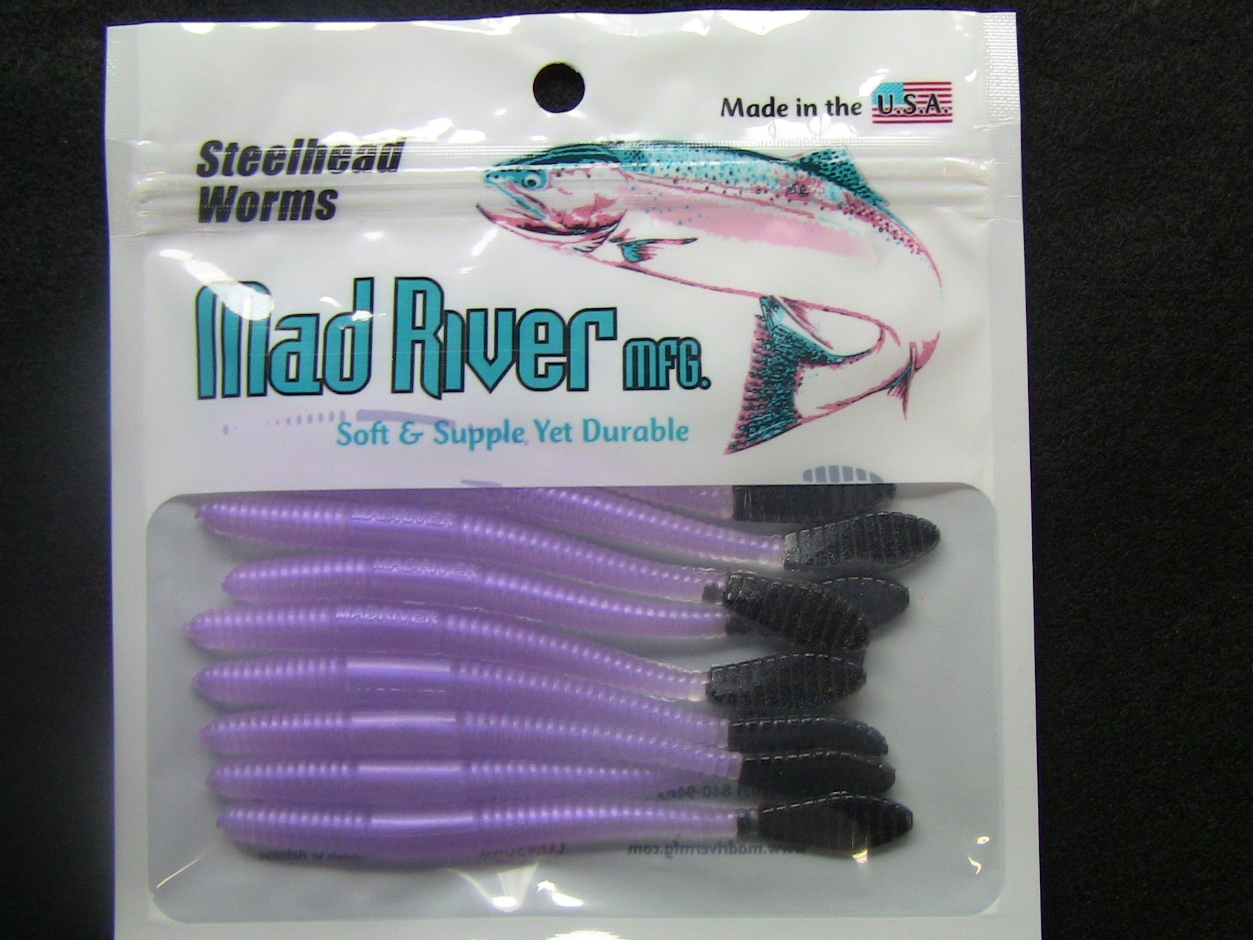 Steelhead Worms: Purple Haze/Black Tail